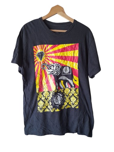 Audio Monkey T-Shirt Uomo Grafica Nera Grande Obey Elephant Manica Corta - Foto 2 di 4