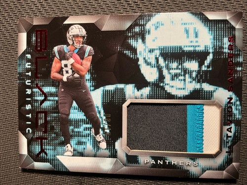 Ja'Tavion Sanders 2024 Panini Black Rookie Futuristic Ruby 08/10 Panthers RC - Picture 2 of 8
