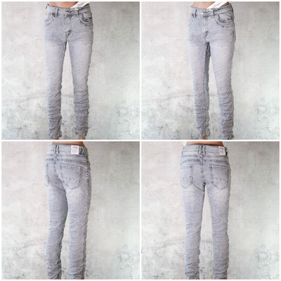   JEWELLY Baggy Jeans Graublau Reißverschluss Hose 34 36 38 40 42 *342