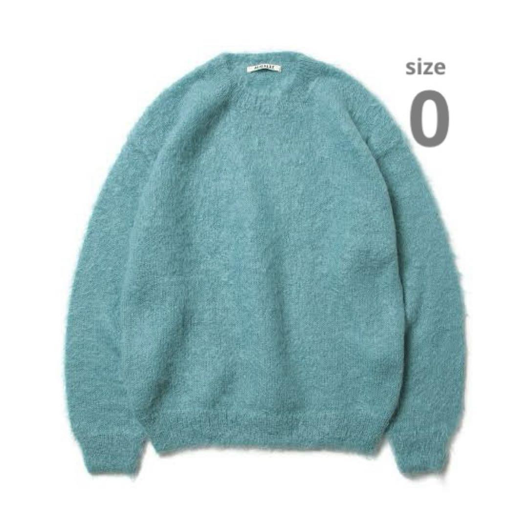 AURALEE Brushed Super Kid Mohair Knit Sweater Size 0 Blue AURALEE Brushed Super Kid Mohair Knit Sweater Size 0 Blue