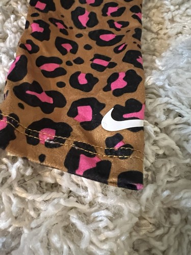 Little Girl Nike Pant With Long Sleeve Shirt Set Black And Cheetah Print - Picture 3 of 6