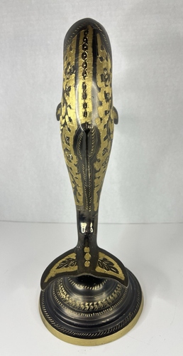 Mid Century Modern geätzte Messing Skulptur Delfin 13" Höhe x 5 7/16" Breite Dekor - Bild 3 von 17