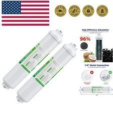 T33 Inline Water Filter, 2-Pack 1/4" Quick-Connect Replacement Cartridges for...