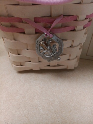 Longaberger 2004 Horizon Of Hope Basket Tie Wood Lid Liner Protector White Wash - Picture 5 of 11
