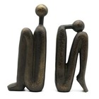  Thinker Decorative Bookends, Non-Slip Book Holder, Book Ends for Bronze Colour