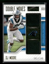 2021 Panini Playbook #DM-DMO DJ Moore Double Moves Gold #/149