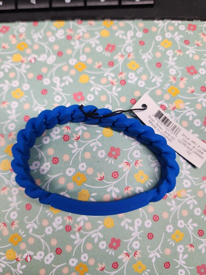 Marc By Marc Jacobs Blue Braided Silicone Rubber Bracelet. New w/Tags NWT - Image 2 of 2