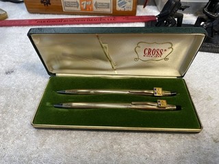 Cross 10K Gold Filled Pen And Pencil Set W/ Box Pratt Whitney Service Award
