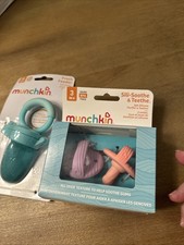 Munchkin Sili Soothe  Teethe 2 pack Pacifier  Teether Plus Fresh Feeder