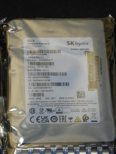 New Genuine OEM HPE 3.84TB U.3 NVME Gen 4 SSD With Caddy - P55173-003 PE8110 - Picture 2 of 3