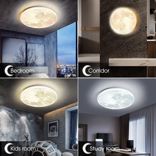 Dimmbar Mond Deckenlampe mit Fernbedienung, LED Modern Mond Decken Wandleuchte - Bild 7 von 10