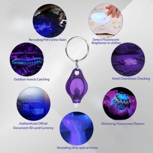 20PCS Mini Schlüsselanhänger Fackeln EDC Taschenlampe UV Schlüsselanhänger LED - Bild 7 von 7