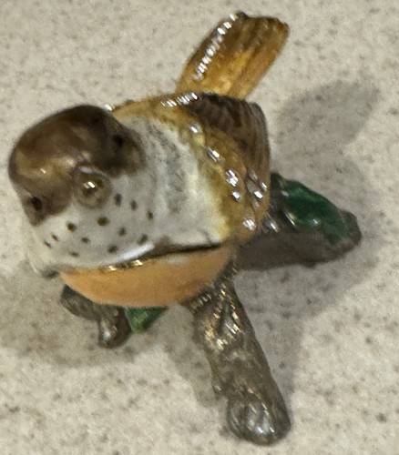 Emaille aufklappbare Vogel Schmuckschatulle Schmuck Strass Magnetverschluss Figur  - Bild 9 von 10