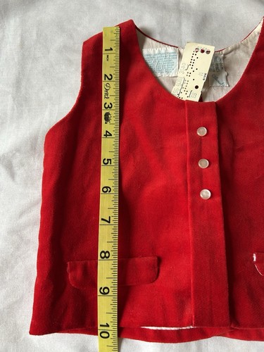 Vintage 1980s Cherubs Baby Boys 9-12 Months Red Velvet Classic Holiday Vest - Picture 7 of 8