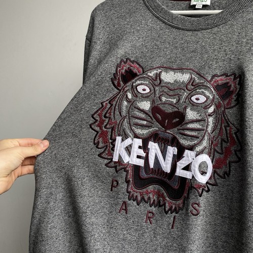KENZO Paris Men’s Tiger Logo Sweatshirt Gray Size XXL - Picture 2 of 13