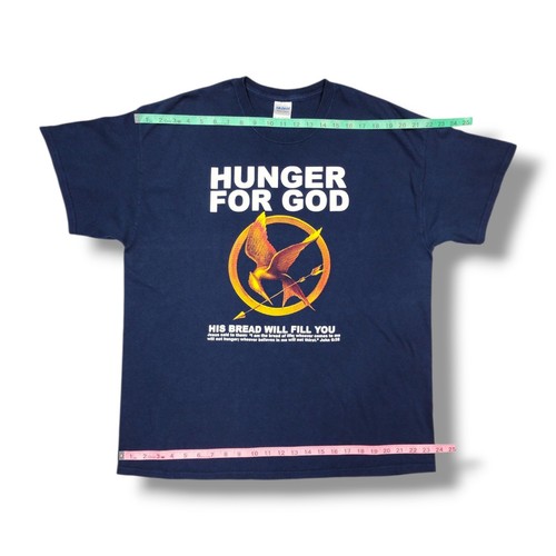 Hunger Games Jesus Parody Hunger For God 2012 Christian Navy T-Shirt Size XL - Picture 4 of 10