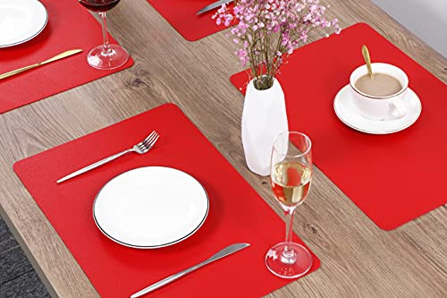 Wipeable Placemats Leather Table Mats Waterproof Heat-Resistant Easy to Clean - Foto 3 di 7
