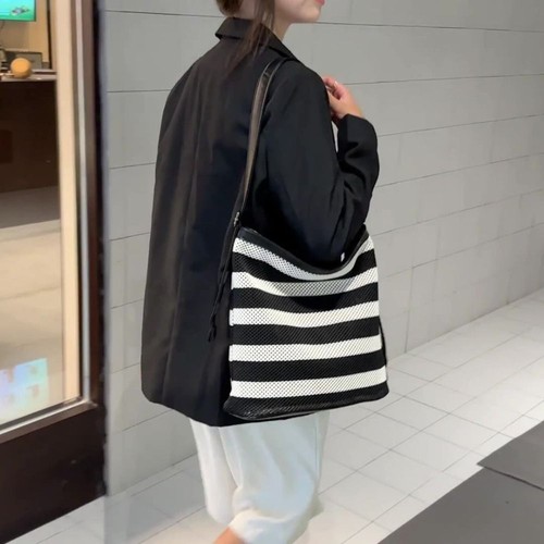 Lazy Style Woven Shoulder Bag Large Capacity Hollow Shoulder Bag Girls - Picture 6 of 12