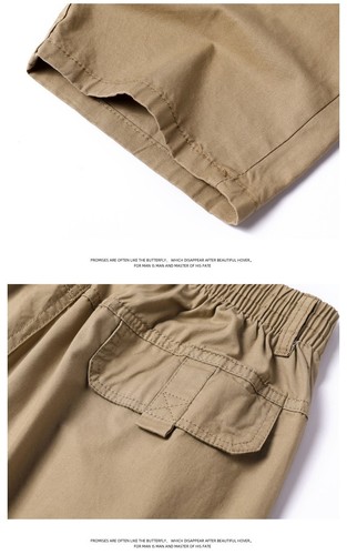 Mens Cargo Combat Work Trousers Pockets Cotton Thin Style Machine Washable Pants - Bild 11 von 16