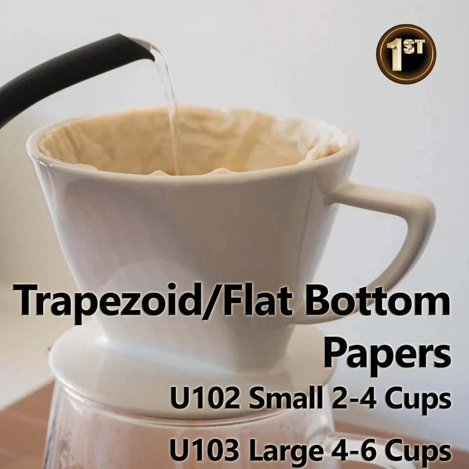 40-200 Pack Unbleached Coffee Filter Paper Chemex V60 Pour Over Brewer V01/02/U - image 3 of 4