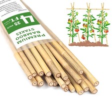 Stakes 4FT Natural Bamboo Stakes 25pcs Sturdy Garden Stake