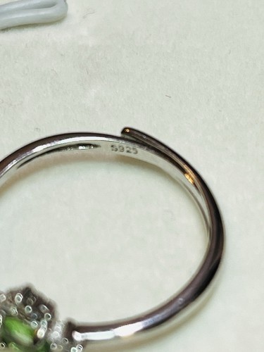 925 Sterling Silber 3 Stück Tsavorit grüner Granat zertifiziert Bandring - Bild 11 von 15