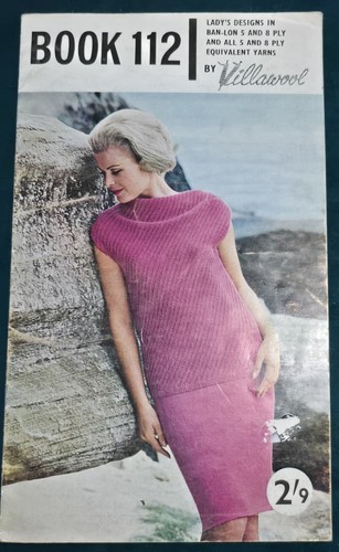 1960s Cowl Neck Picot Waffle Loop Fur Villawool 112 Crochet Knitting Pattern - Picture 2 of 7
