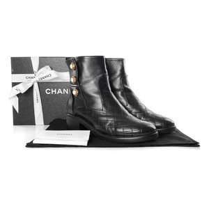 chanel pearl combat boots