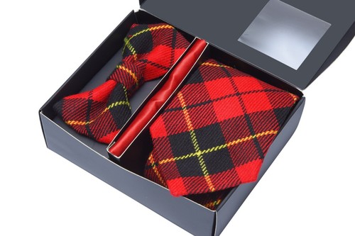Premium Men’s Gift Tie Set Tartan Necktie Pocket Square Bowtie For Men - Picture 132 of 138