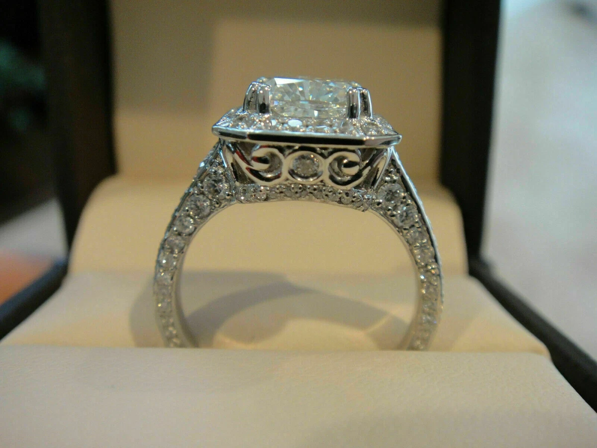 4 Ct Cushion Cut Lab Created Diamond Old Fashioned 1920 s Vintage