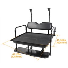 Club Car Precedent/Tempo Golf Cart Flip Rear Back Seat Kit Black Cushion