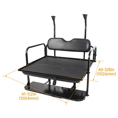 For Club Car Precedent/Tempo Golf Cart Flip Rear Back Seat Kit Black Cushion - Picture 2 of 14