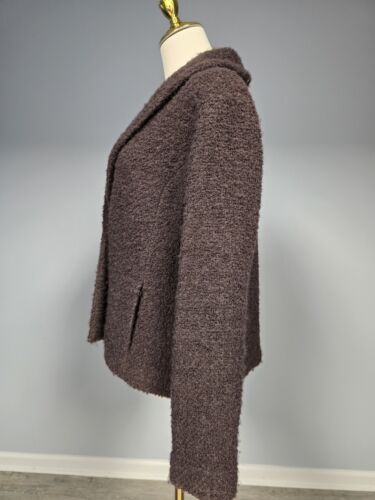 Eileen Fisher Boucle Wool Pile Teddy Coat With Shawl Collar SIZE Small D240020 - Picture 2 of 11