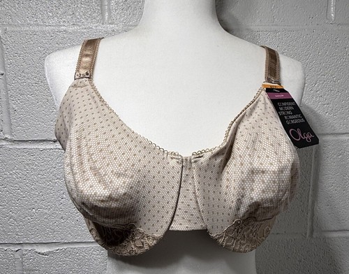 OLGA LUXURY LIFT UNDERWIRE SIZE 40DD WHITE / BEIGE STYLE 35063 NWT - Picture 11 of 12