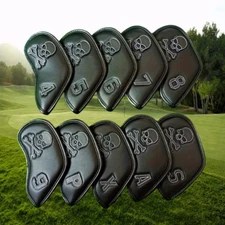 Skull Golf Iron Head Cover Set, 10pcs Anti-Scratch for