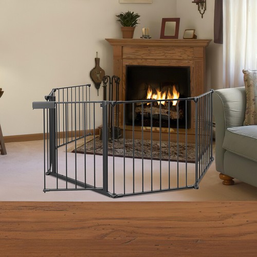 Absperrgitter Kaminschutzgitter 5x Kaminzaun Baby Türschutzgitter Schwarz/Weiß - Bild 7 von 14