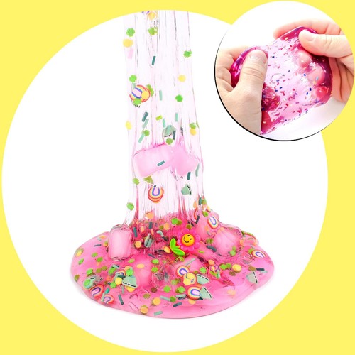 Paquete de 6 kit de limo crujiente Jelly Cube, con amarillo, rosa, púrpura, verde azul transparente - Imagen 5 de 7