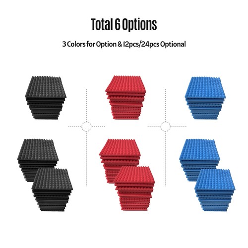 24pcs 12*12*1inch High Density  Sound Insulation Foam Fire Retardant V4Q2 - Bild 4 von 10