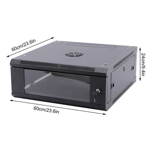 4U Wall Mount Network Server Data Cabinet Rack Enclosure Rack Glass Door Lock US - Picture 4 of 15