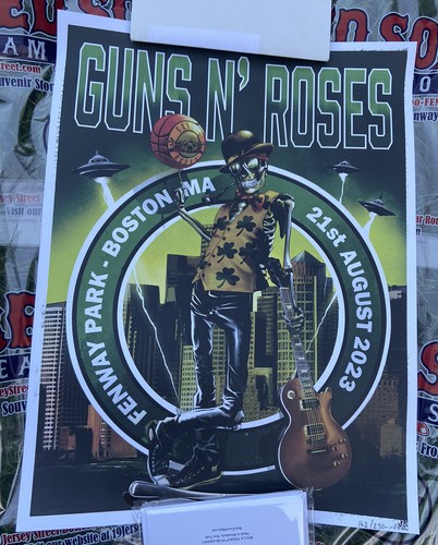 GUNS N ROSES 21/21/23 BOSTON FENWAY PARK EVENT POSTER 162/250 NUMMERIERT