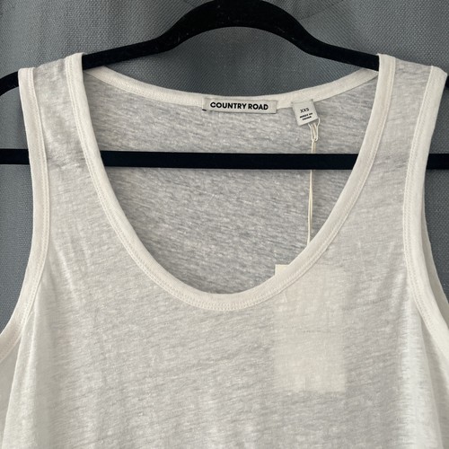 County Road White Singlet. Size XXS. #Vic 6 - Picture 2 of 9