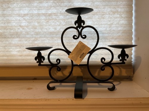 3 Tier Candle Holder Stand Decorative Wrought Iron Black Metal NWT - Picture 7 of 9