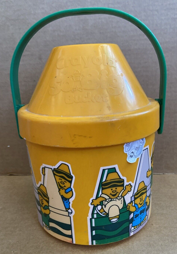 Vintage Crayola Crayons SO BIG Bucket 1989 Binney & Smith *used* - Picture 2 of 10
