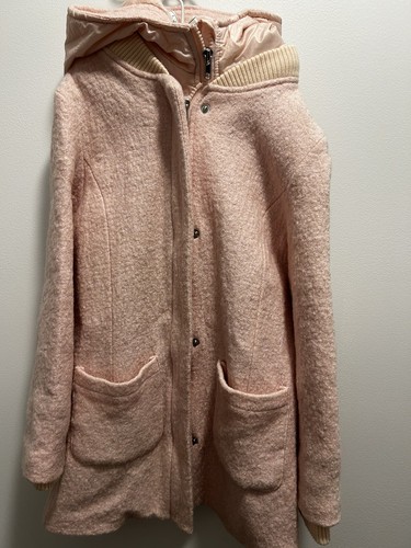 DeFacto Kids Girls Pink Winter Bib Insert Hooded Zipper & Snap Jacket Coat 7 - 8 - Picture 2 of 7