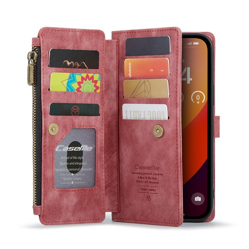 Leder Reißverschluss Brieftasche Handy Hülle mit Handschlaufe für iPhone 11/12/13/14/15/16 P - Bild 56 von 72