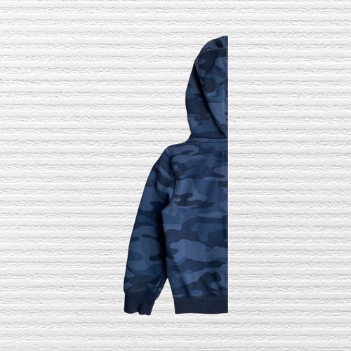 Gap Boys Classic Arch Logo Hooded Sweatshirt Blue Camo Full Zip Size XS (4-5) - Picture 9 of 11