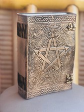 600 Pages Pure Refined Leather Journal Diary Embossed Pentagram Book Of Shadow