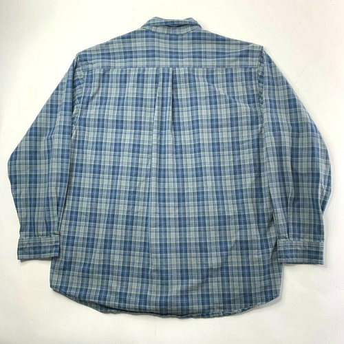 Carhartt Button Front Shirt Men's XL Blue Yellow Long Sleeve 100% Cotton - Picture 2 of 5