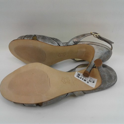 Versani Womens Silver Veining Finish Slingback 3" Heels/Sandals Made in Italy 6B - Picture 6 of 8
