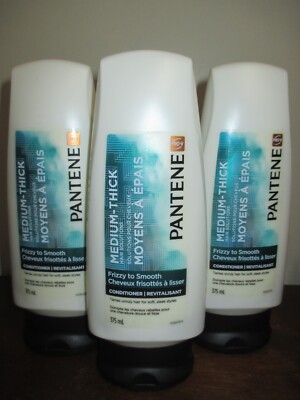 Lot of 3 Pantene Pro-V frizzy to smooth Conditioner Medium Thick Hair  12.6 Oz